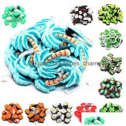 Shoe Parts Accessories Daisy Pumpkin Leaves Charms Decorations Novelty Green Plants Pvc Shoes Fit Croc Jibz Xmas Kids Gifts Drop De Dhgji