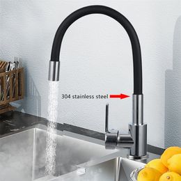 Kitchen Faucets Faucet Silica Gel Nose Any Direction Rotating Multicolor Options Cold and Water Mixer Tap Deck Installation 230411