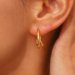 Hoop Earrings High-end Double Have Temperament For Women 2023 Trending Cute Simple Pierced