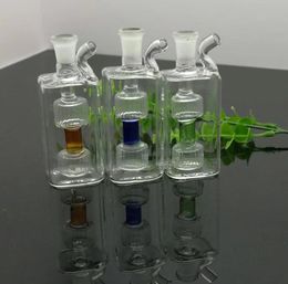 Smoking Pipe Mini Hookah glass bongs Colorful Metal Shape Mini square glass hookah bottle