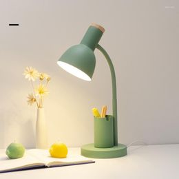 Table Lamps Nordic Ins Desk Lamp With Pen Holder Creative Cute Reading USB Night