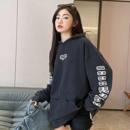 Designer 2023 Autumn/Winter New Paris B Home BB Embroidery Mens and Womens Versatile Embroidery Hoodie Fashion Street Apparel Sweatshirt Pullover