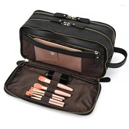 Wallets Leather Make Up Bags Cosmetic Case Organiser Storage Pouch Casual Zipper Toiletry Wash Bag Men Women Travel