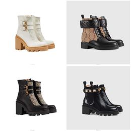 Boots Nice Shoes Women Boots Designer High Heels Ankle Boot Real Shoes Fashion Winter Fall Martin Cowboy Leather Quilted Lace-up Winter Shoe Z230721