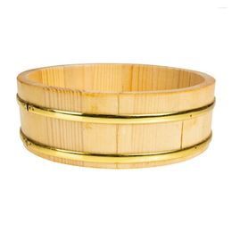 Dinnerware Sets Sushi Bucket Vintage Tray Rice Mixing Cuisine Storage Container Japanese Style Serving Wooden Large Capacity Bowl