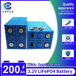 Class A 3.2V 200Ah Low-Resistance Lifepo4 Battery DIY Rechargable LiFePo4 Cells Pack 200Ah for Yacht Solar Storage System RV