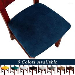 Chair Covers 1pc Velvet Fabric Soft Seat Cushion Stretch Washable Dining Cover Slipcovers For Home El Banquet Living Room