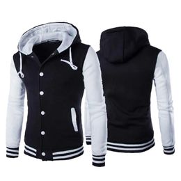 Mens Jackets Spring Autumn Hoodies Jacket Boy Baseball Coat Fashion Streetwear Slim College Varsity Brand Stylish Veste Homme 231110