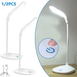 Desk Lamps 1/2pcs Led Desk Lamp USB Rechargeable Touch Foldable Table Lamp Bedside Reading Eye Protection Night Light Table Desk Lamp Light P230412