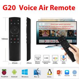 G20 G20S Gyro Smart Voice Remote Controlers IR Learning 2.4G Wireless Fly Air Mice for X96 Mini H96 MAX X99 Android TV Box