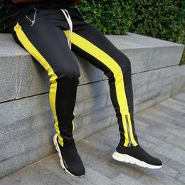 2021 Men Pure Cotton Joggers Pants Zipper Decoration Pockets Trousers Casual Pockets Men's Fitness Exercise Pencil Pants3152