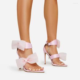 Sandals Fashion Bow Sexy Gladiator High Heels Women Dress Party Slippers Shoes Brand Pumps Pointed Toe 2023 Summer