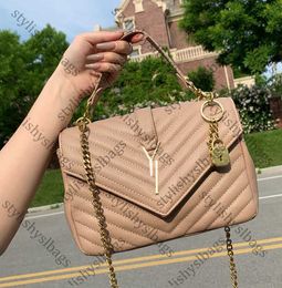 Designers bags Women's Fashion Portable Handbag Ladies Casual Y Letter Goldern Metal Chain Shoulder Bag Top Leather Crossbody v-stripe handbags 3F615
