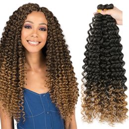 Deep Wave Ombre Color Crochet Braids 22inch Curly Deep Twist Braiding Hair Extensions