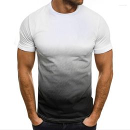 Men's T Shirts 2023 Summer Product 3d Solid Colour Gradient T-shirt White Background Paint Light Harajuku Top Fashion Men And Women Versatil