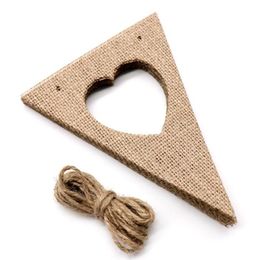 Flags Vintage Jute Hessian Burlap Bunting Love Heart Banners Party Flag Diy For Wedding Banner Garland Tent Decor Decoration2076