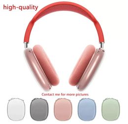 För AirPods Max Bluetooth -hörlurtillbehör Transparent TPU Solid Silicone Waterproof Protective Case Airpod Maxs hörlurar headset Cover Case