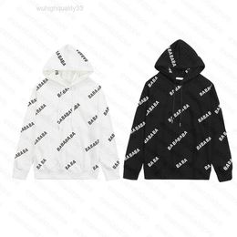 for Women Full Letters Luxury Pullovers Sweatshirts Black White Brand Sweater Hooded M-2xl