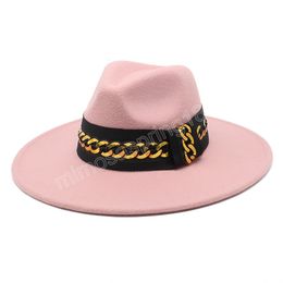 British Style Fedora Hats Solid Classic Big Wide Brim 9.5cm Felted Jazz Hat Women Panama Wedding Church Cap sombreros de mujer