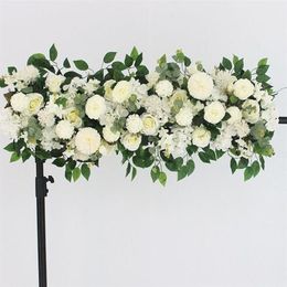 100cm DIY wedding flower wall arrangement supplies silk peonies rose artificial flower row decor wedding iron arch backdrop300b