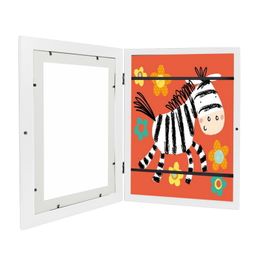 Picture Frames 2023 Children Art Storage Front Opening Projects Changeable Wooden Kids Artwork Tabletop Wall Display 230411