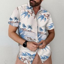 Men's Casual Shirts 2023 Summer Mens Seaside Beach Shirt Couple Top Fashion Printed Short-sleeved Bohemia Men Clothing