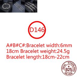 D146 S925 Sterling Silver Bracelet Fashion Letter Personalised Vintage Cross Flower Six Point Star Boat Anchor Couple Punk Hip Hop Jewellery Style Lover Gift