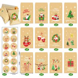 Jewelry Pouches 48pcs/set Christmas Small Envelope Bag Paper Decoration Packaging Gift