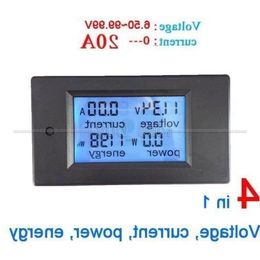 Freeshipping DC 65-100v 20A LCD Combo Metre Voltage current KWh Watt Panel Metre 12v 24v 48v Battery Power monitoring Usgce