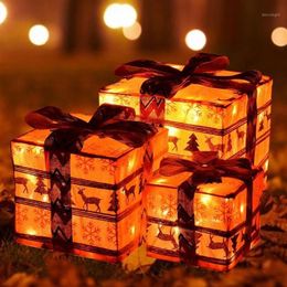 Christmas Decorations Glow In The Dark Lighting Gift Box Indoor Outdoor Pathway Present For Holiday Party Cristmas Ornament Xmas N191v