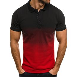 Men's Polos Men's Short sleeved Contrast Colour polo clothing Summer street clothing Casual men's top 230412