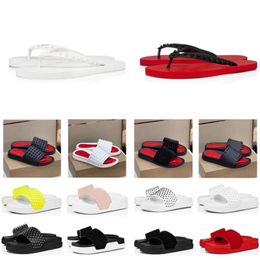 Designer Fashion Slippers Slides Triple Black Branco Vermelho Momente Filmas de Flip Flip Flips Sabra Sandálias de Hotel de Salas de Praia