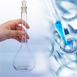 Freeship 250ml Clear Glass Volumetric Flask with Stopper Lab Chemistry Glassware Transparent Flask Glass for School Teaching Lab Suppli Ghvr