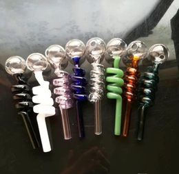 2023 Smoking Pipe Mini Hookah glass bongs Colorful Metal Shaped Colored spiral fryer