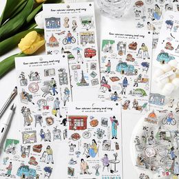 Gift Wrap Vintage Landscape People Collage Waterproof PET Sticker DIY Diary Junk Journal Decoration Label Stickers ScrapbookingGift GiftGift