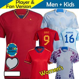 2022 Maglie di calcio Spagna Kit per bambini 2023 Chandal Fubol Euro Qualifiers Coppa del Mondo Coppa della Coppa di Mondo Shirt Shirt Player Version Set da allenamento Gavi Asensio