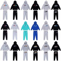 Men's hoodie trapstar tracksuit designer embroidery letter luxury black white grey rainbow Colour summer sports fashion cotton cord top short sleeve size s-xl vc