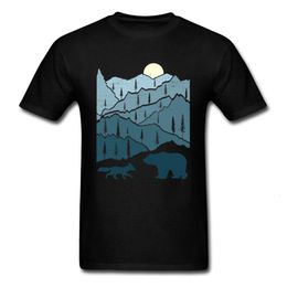 Men s T Shirts Big Discount Hipster T Mountain Sunset Geomertic Picture Tshirt Bear Round Neck Tee Man Drop 230411