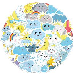 50PCS Weather Stickers Cloudy Sun For Skateboard Car Baby Helmet Pencil Case Diary Phone Laptop Planner Decor Book Album Toys Guitar DIY Decals