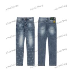 xinxinbuy Men women designer pant Jacquard letter stripe pockets Denim Jeans 1854 Spring summer Casual pants black blue gray M-2XL