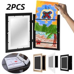 Picture Frames Kids Art Magnetic Front Opening Changeable Children Artwork Poster 3D Drawing Paintings Schoolwork Display 230411