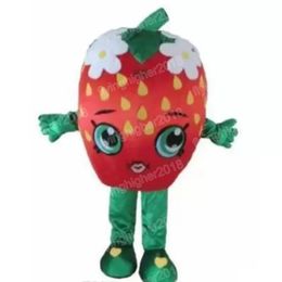 Halloween Red Strawberry Mascot Costume Adult Size Cartoon Anime theme character Carnival Men Women Dress Christmas Fancy Performance Party Dress