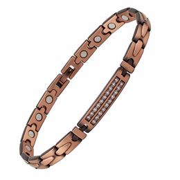 Link Bracelets Chain Pure Copper Magnet Energy For Women Fashion Magnetic Crystal Bracelet Female Jewellery Arrival