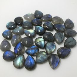 Pendant Necklaces Quality Natural Labradorite No Hole Blue Drop 12X15mm For Making Ring Necklace Earrings Not Dyed Color