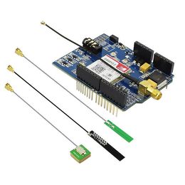 Freeshipping SIM808 etooth GSM GPS for SIMCOM Quad-Band Sim808 GSM/GPS/BT Module 3 in 1 Developed Board 3 Antennas Bsqet