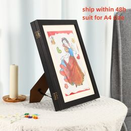 Picture Frames Children Art Magnetic Front Open Changeable for Poster Po Drawing Painting Pictures Display Kids Artwork Storage Decor 230411