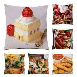 Pillow Cover Polyster Liene 45x45cm Non-Fading Creative Foto Vintage Premium Decorative Cake Gift Waterproof Pillowcase E1223