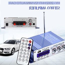 Freeshipping HY02 USB FM Audio Car Stereo Amplifier Radio MP3 Speaker LED Hi-Fi 2 Channel Digital Display Power Player for Auto Motorcy Rekf