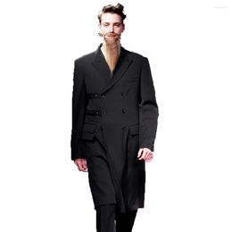 Men's Suits S-4XL ! Customizable Men's Clothing Windbreaker Catwalk Custom Double-breasted Yamamoto Style Jacket Youth Long Black Suit