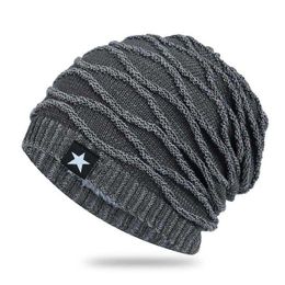 HBP Men's Winter Woolen Plush Knitted Warm Covers, Outdoor Headcaps, Pile Up Hats, Cross-border